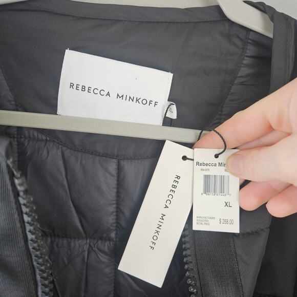 Rebecca Minkoff Black Long Puffer Vest Size XL Nwt - Picture 3 of 6